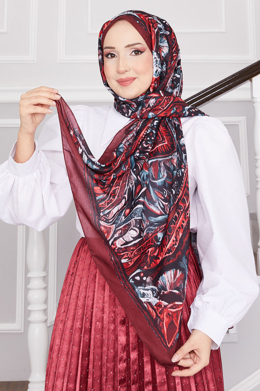 Batik Patterned Hijab Scarf -7