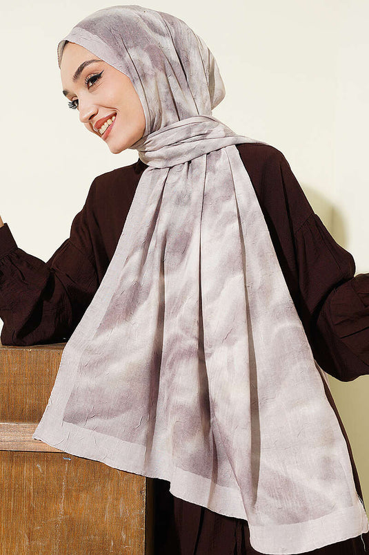 Batik Ebruli Bambu Kraş Şal Bej