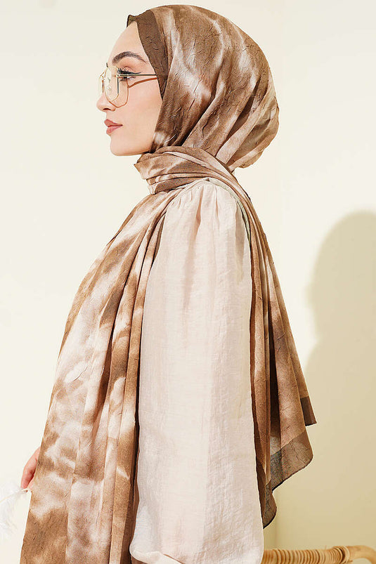 Batik Ebruli Bambu Kraş Şal Haki