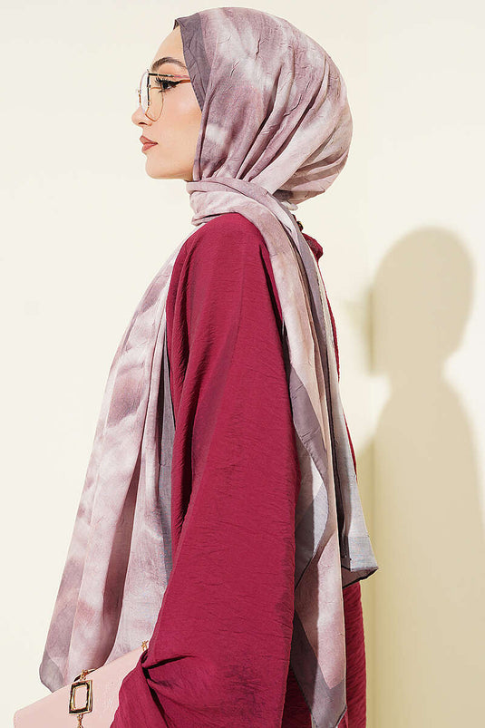 Batik Ebruli Bambu Kraş Şal Vizon