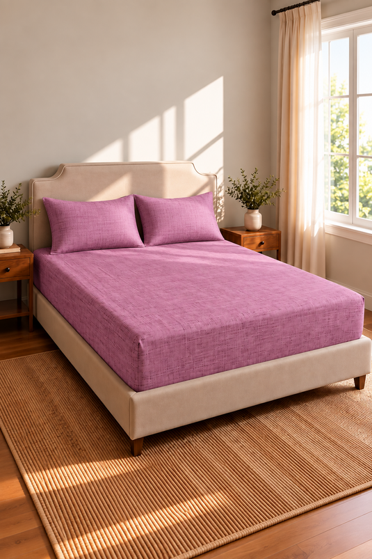 Ensemble De Draps Extensible Battal Boy En Rose Beige