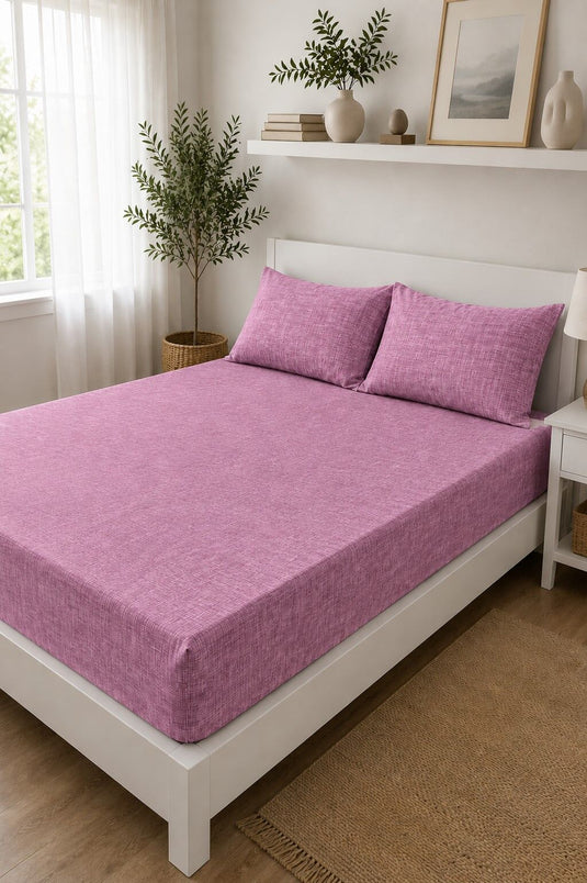 Juego de sábanas ajustables talla grande rosa
