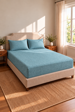 Ensemble De Draps Turquoise Extensible Pour Enfant