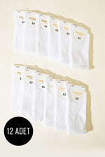 Lot de 12 paires de chaussettes blanches en coton peigné pour femmes