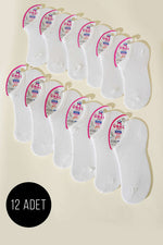 Chaussettes blanches pour femmes, lot de 12
