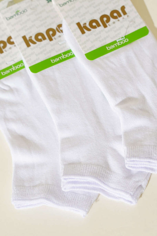 Women's 3-Pack Bamboo Ankle Socks White