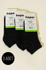 Lot de 3 paires de chaussettes courtes en bambou pour femme, noires