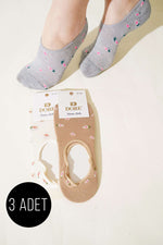 Assortiment de 3 mini chaussettes ballerines fleuries pour femmes 1