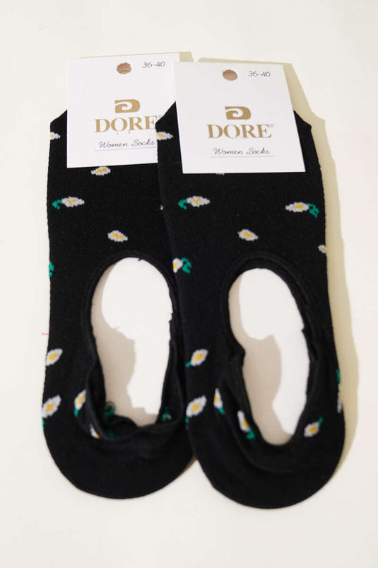 Women's 3-Pack Mini Floral Ballerina Socks Black