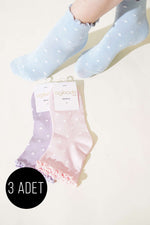 Assortiment de 3 paires de chaussettes courtes à pois pour femmes 1