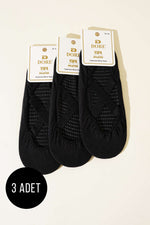 Lot de 3 paires de chaussettes de yoga et pilates noires pour femmes