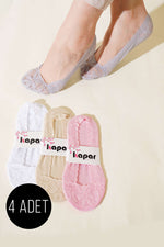 Lot De 4 Paires De Chaussettes Babet En Dentelle Pour Femme, Assortiment De Couleurs, Taille 2