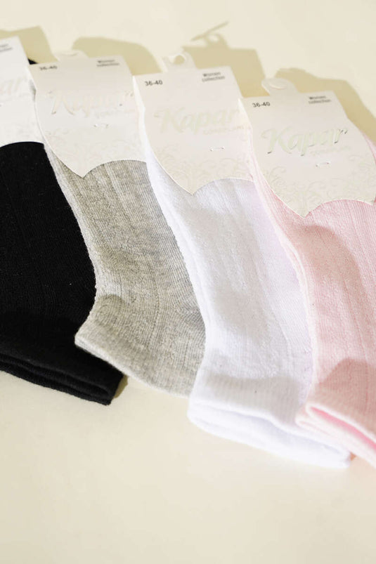 Women's 4-Pack Mesh Detail Ankle Socks Assortment 1