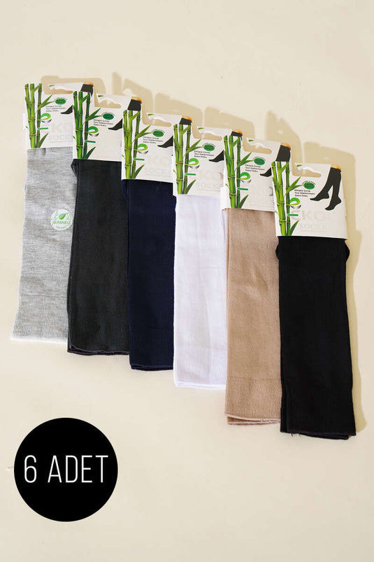 Assortiment de 6 paires de chaussettes hautes en bambou pour femmes 1