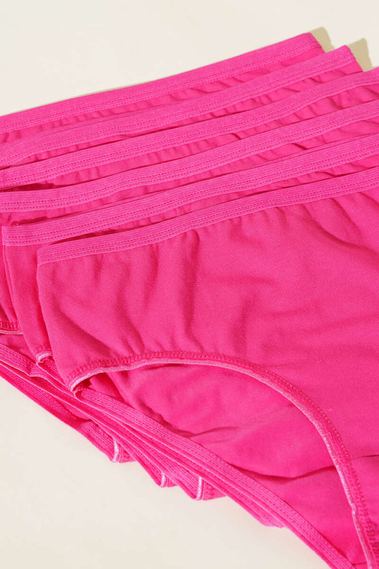Lot de 6 culottes basiques fuchsia pour femmes