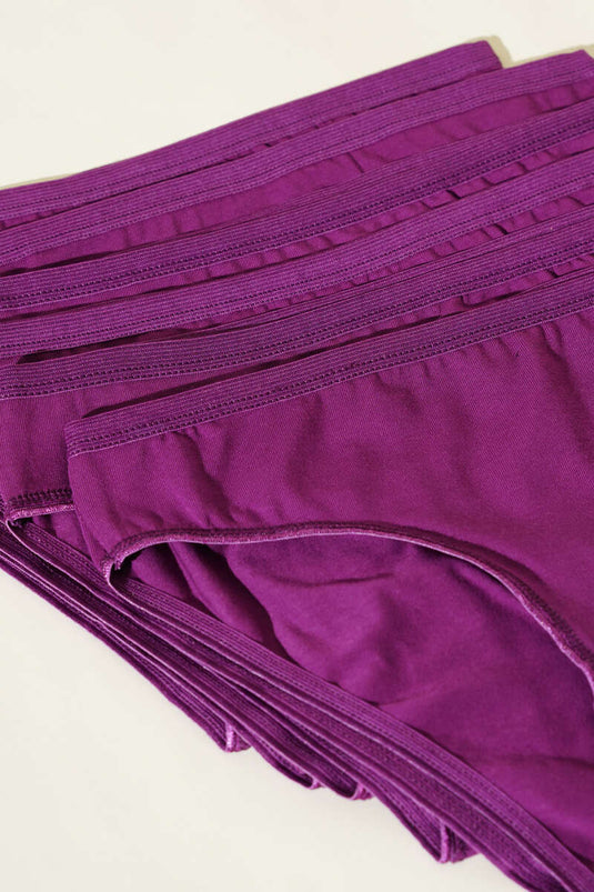 Lot de 6 culottes basiques prune pour femmes