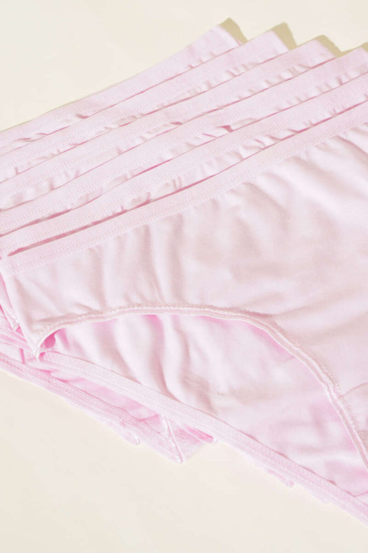 Lot de 6 culottes basiques roses pour femmes