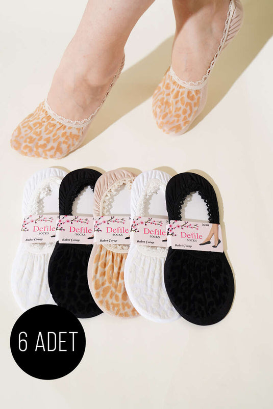 مجموعة جوارب باليرينا الدانتيل النسائية المكونة من 6 قطع 2