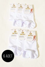 Lot de 6 paires de chaussettes blanches sans couture pour femmes
