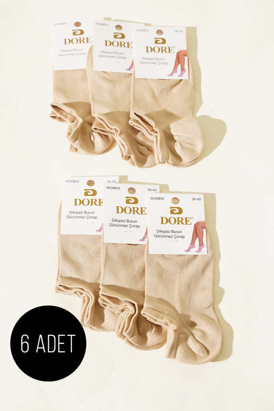 جوارب نسائية بدون درزات من 6 قطع