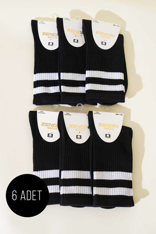 Bayan 6'lı Fitilli Soket Çorap Asorti 2