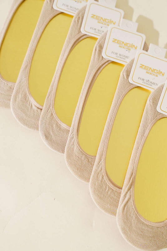 Lot de 6 paires de chaussettes ballerines légères en coton peigné pour femmes, pointure 10