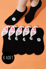 Baskets pour femmes, lot de 6, chaussettes en bambou noires