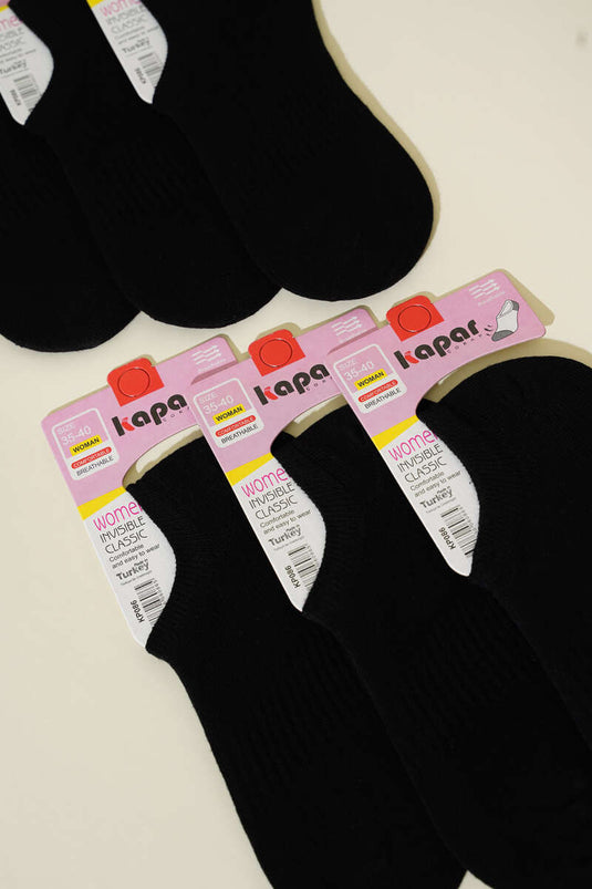 Bayan 6'lı Sneakers Çorap Siyah