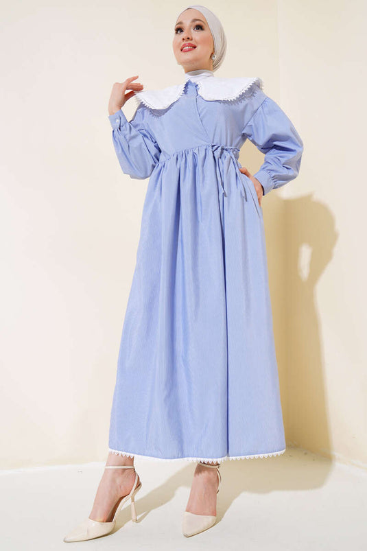Robe Col Noué Bébé Bleu