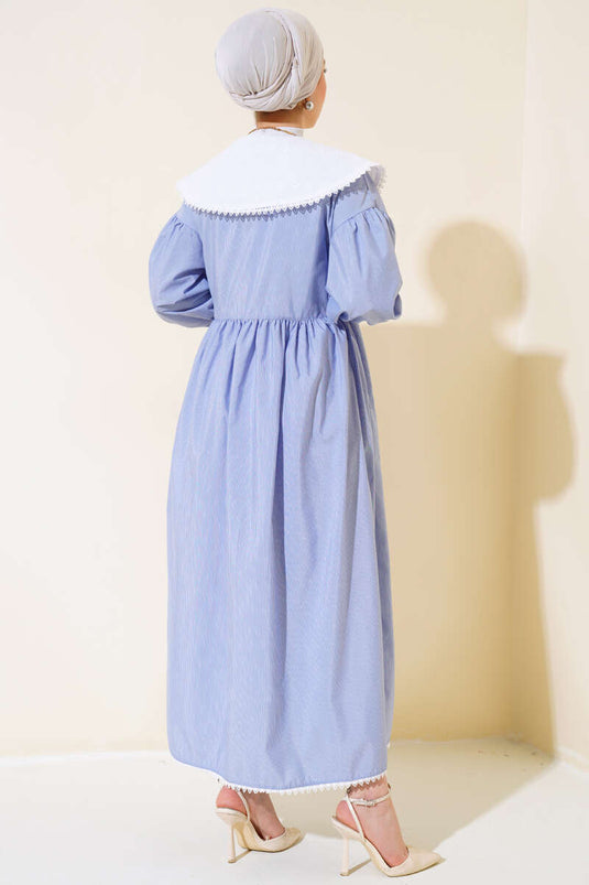 Robe Col Noué Bébé Bleu