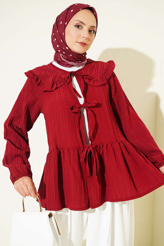 Kimono Bordo À Nœud Col Bébé