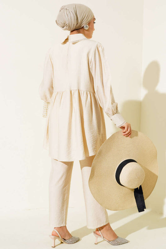 Collier bébé dentelle détaillée Double ensemble pierre