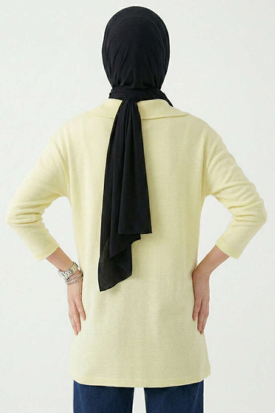 Tunique à col bébé avec détails jaune