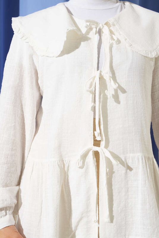 Kimono à nouer pour bébé, écru