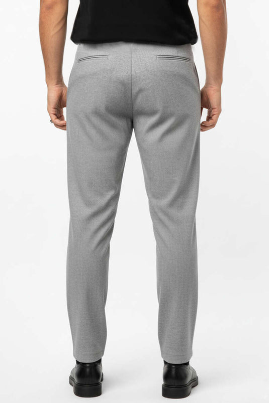 Pantalon en tissu pour homme avec taille élastique, gris