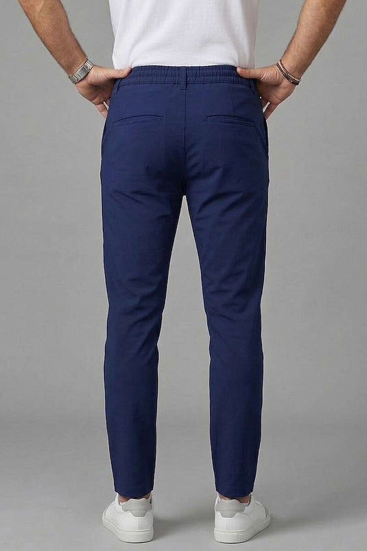 Bel mit Kordelzug Jogger Herrenhose Dunkelblau