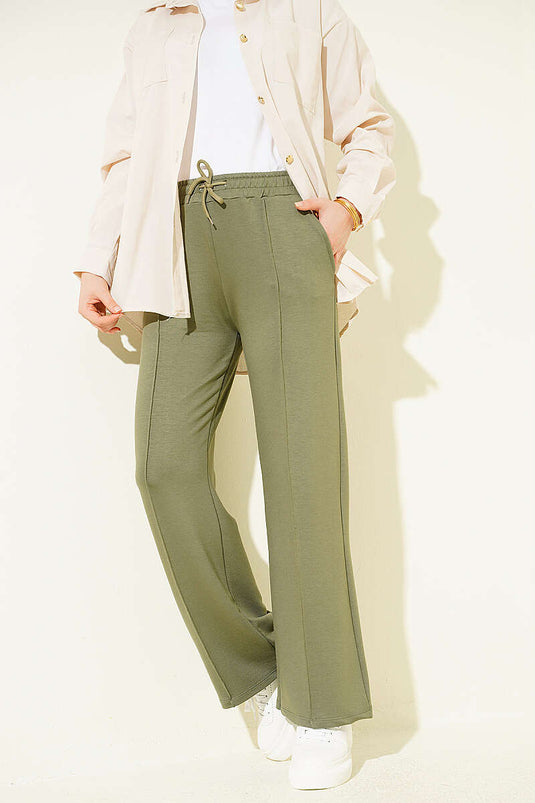 Pantalon à cordon Bel Bağcıklı Çımalı kaki