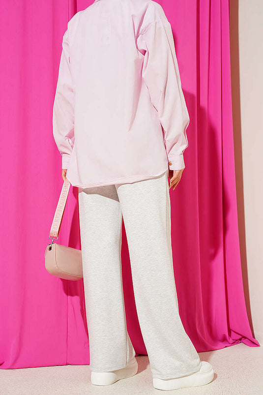 Pantalon à cordon Bel avec fermeture à glissière Gris chiné