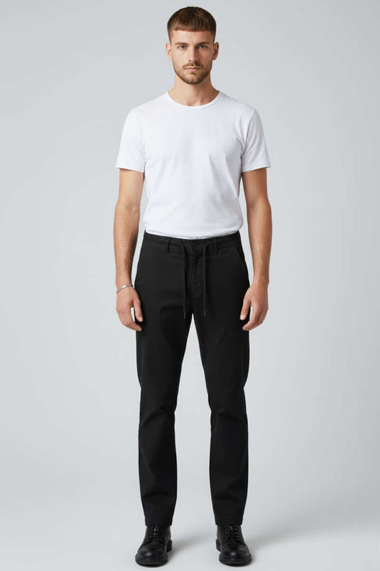 Pantalon pour homme avec cordon de serrage à la taille, noir