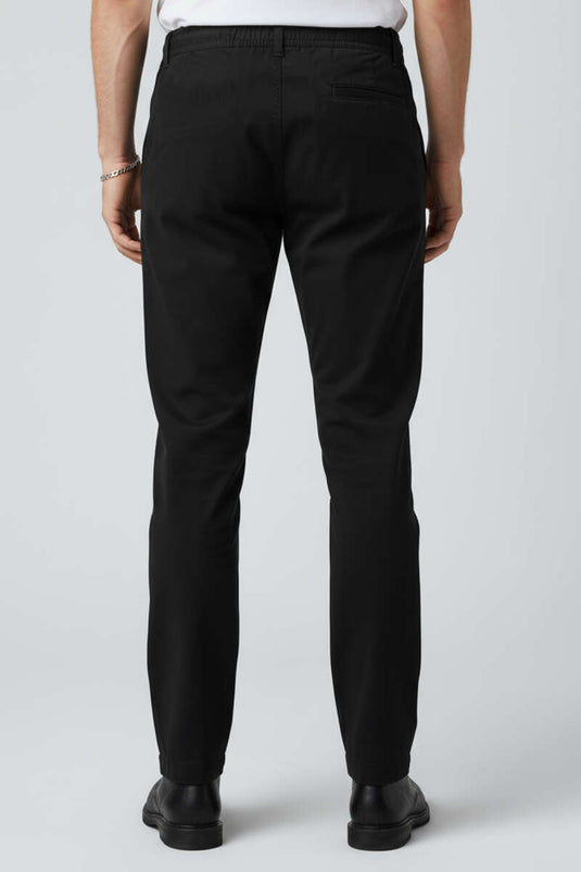 Pantalon pour homme avec cordon de serrage à la taille, noir