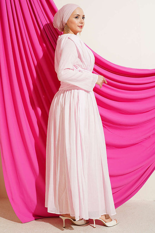 Robe avec détail froncé Bel rose