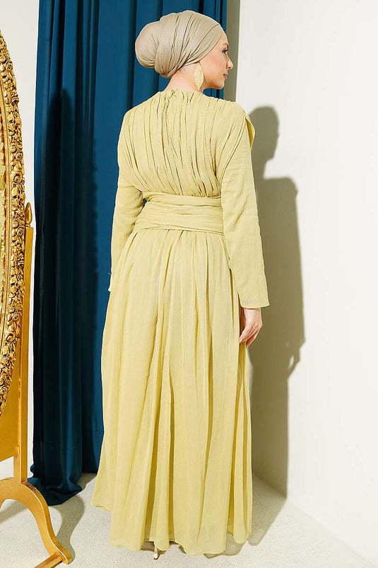 Robe à détails froncés Bel vert olive