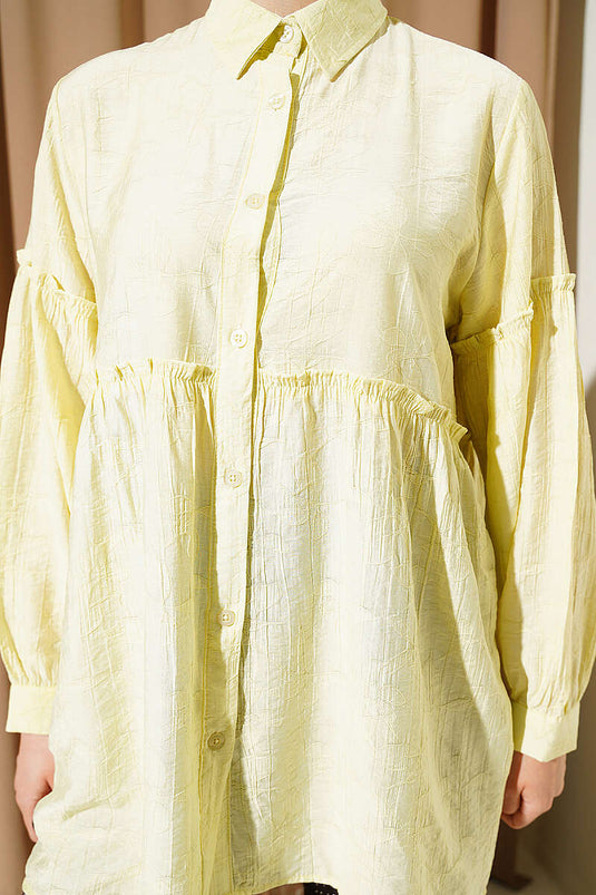 Chemise à motifs intégrés avec fronces Bel Lime