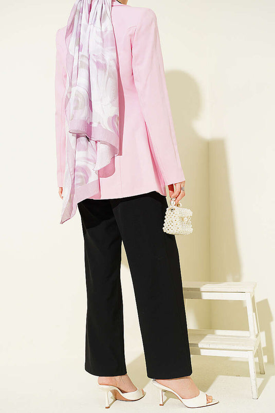 Pantalon Palazzo en tissu avec ceinture velcro Noir