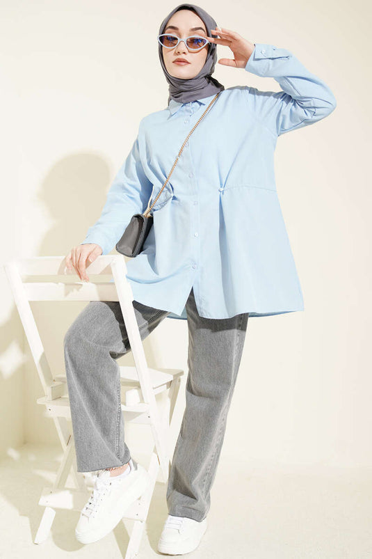 Basic-Hemd mit Knöpfen in Babyblau