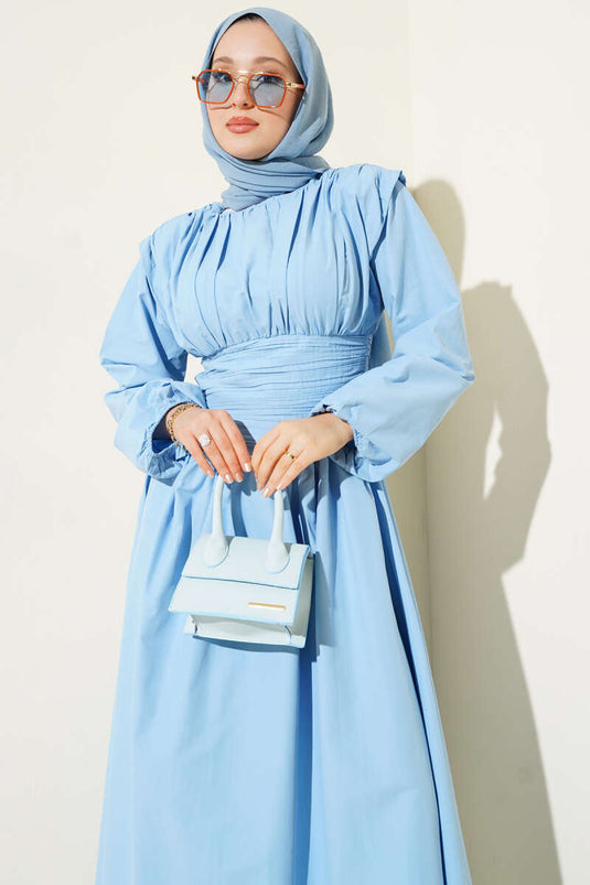 Waist-Gipeli Flared Dress Blue
