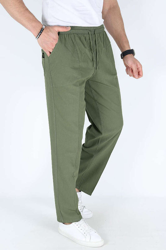 Bel İpli Erkek Jogger Pantolon Haki