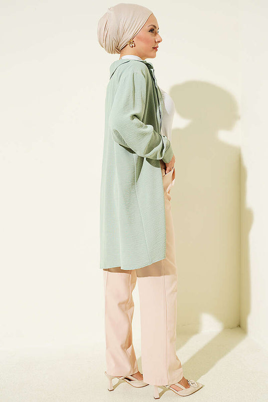 Beige Stoffhose Mit Bindeband