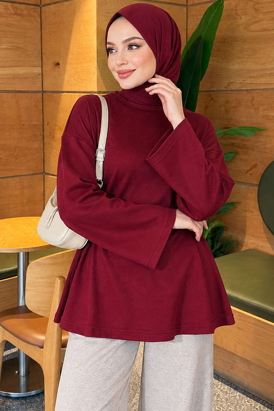 Bel İpli Loyşa Tunik Bordo
