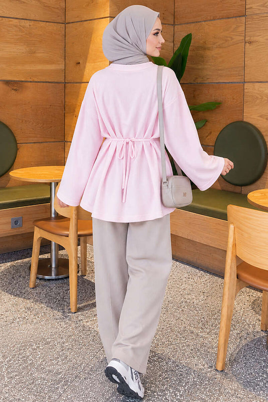 Bel İpli Loyşa Tunik Pembe